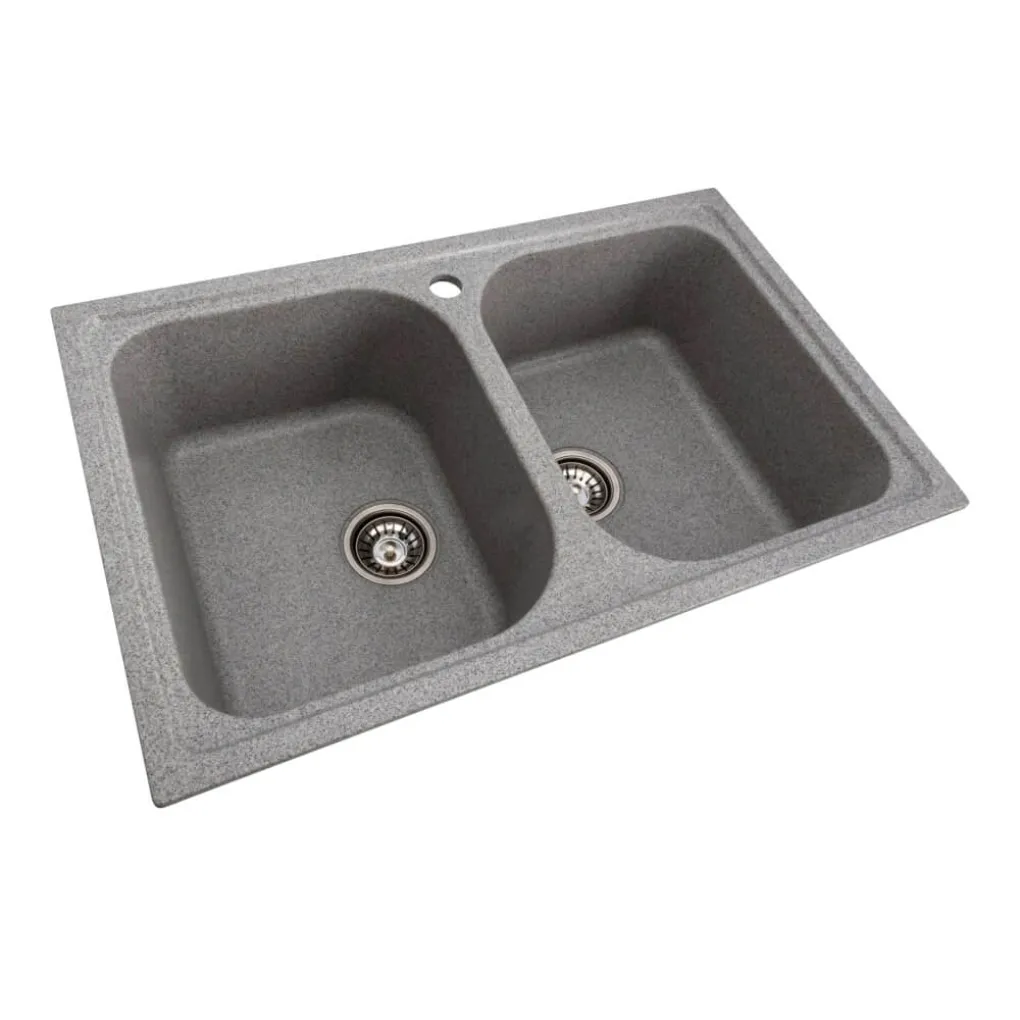 Гранітна мийка для кухні Platinum 7950 Equatoria, глянець, сірий- Фото 2