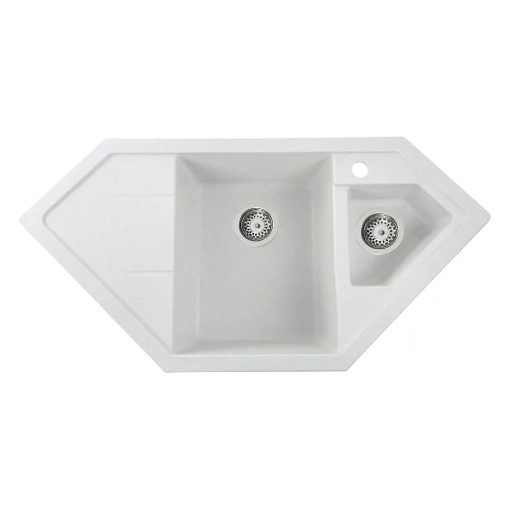 Гранітна мийка для кухні Platinum 9950 Pandora, матова, біла в крапку- Фото 1