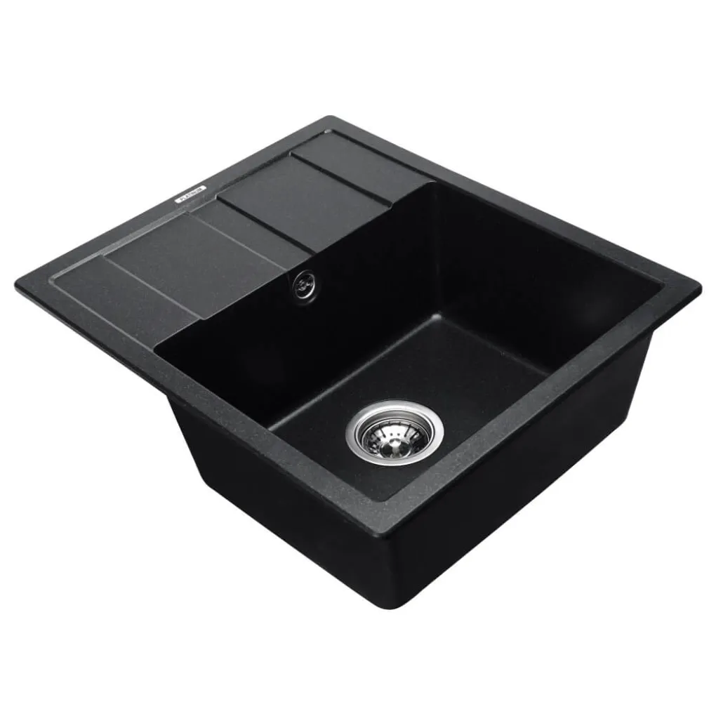 Гранітна мийка для кухні Platinum матова 5851 Aria, чорний металік- Фото 1