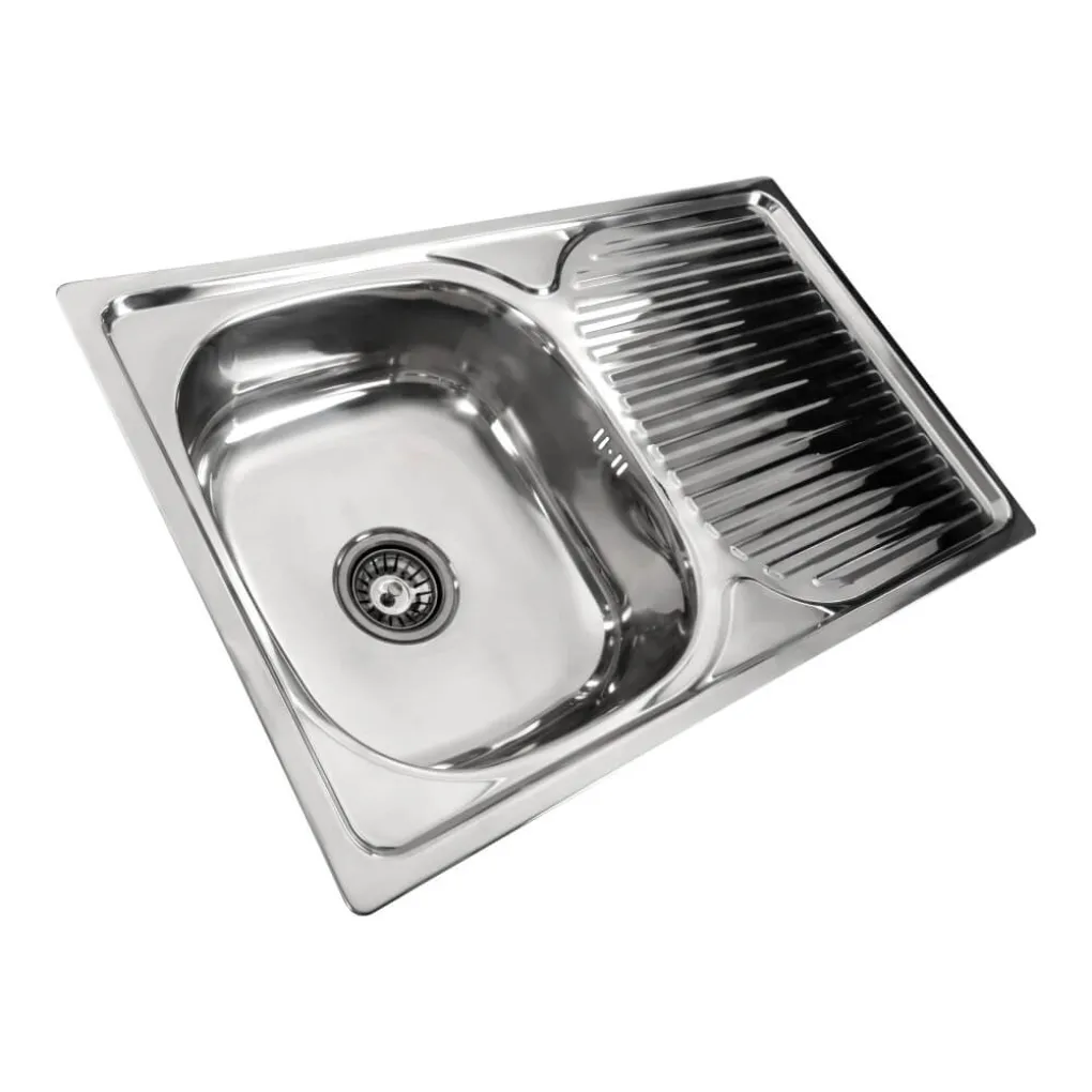 Кухонна мийка Platinum з нержавіючої сталі Поліровка 7848, 0,8/180 мм- Фото 2