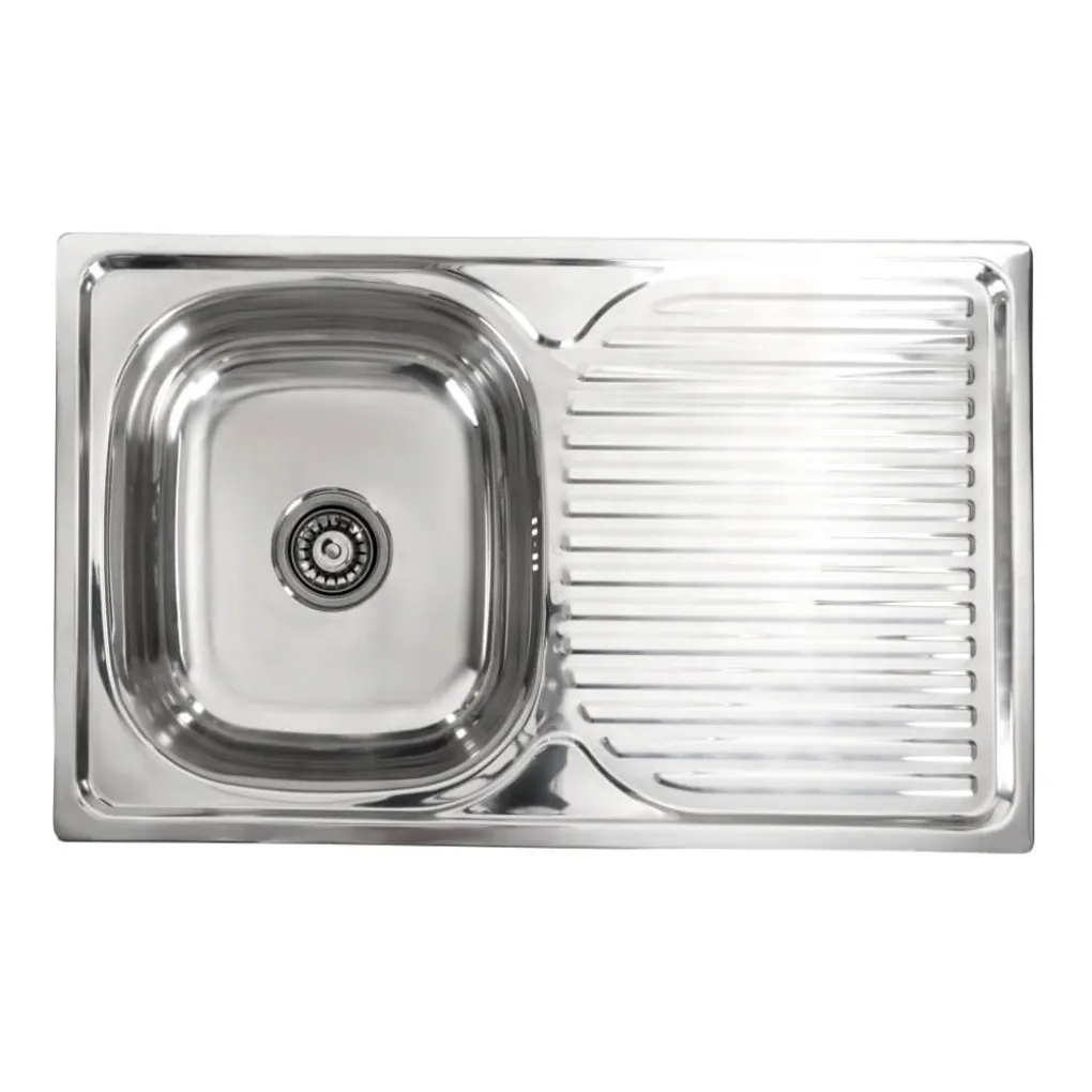 Кухонна мийка Platinum з нержавіючої сталі Поліровка 7848, 0,8/180 мм- Фото 1