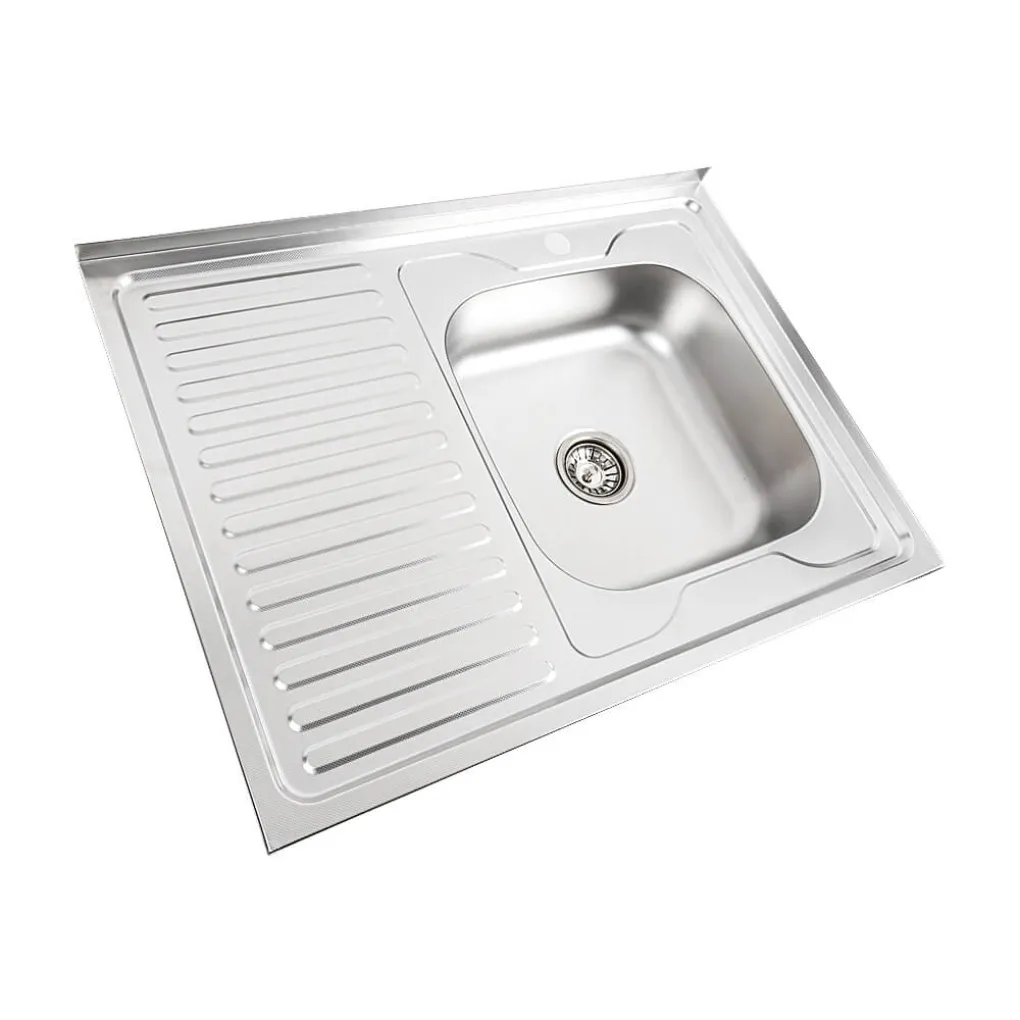 Кухонна мийка з нержавіючої сталі Platinum 8060 R Декор, 0,7/160 мм- Фото 1