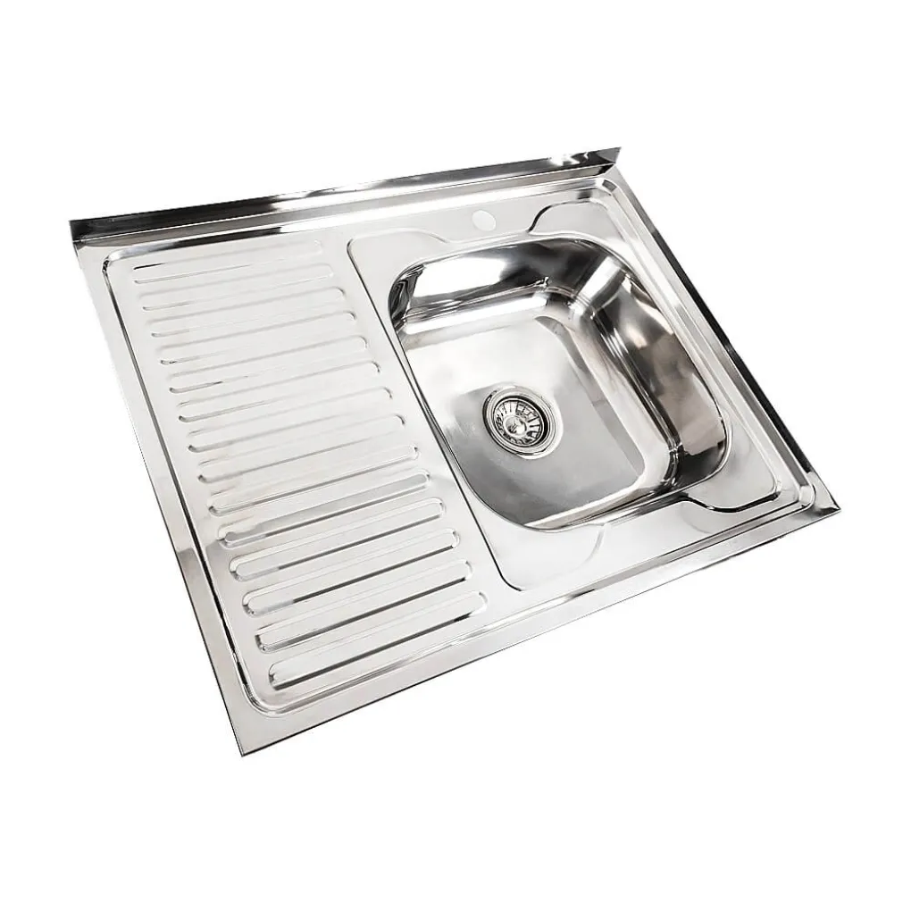 Кухонна мийка з нержавіючої сталі Platinum 8060 R Поліровка, 0,7/160 мм- Фото 1