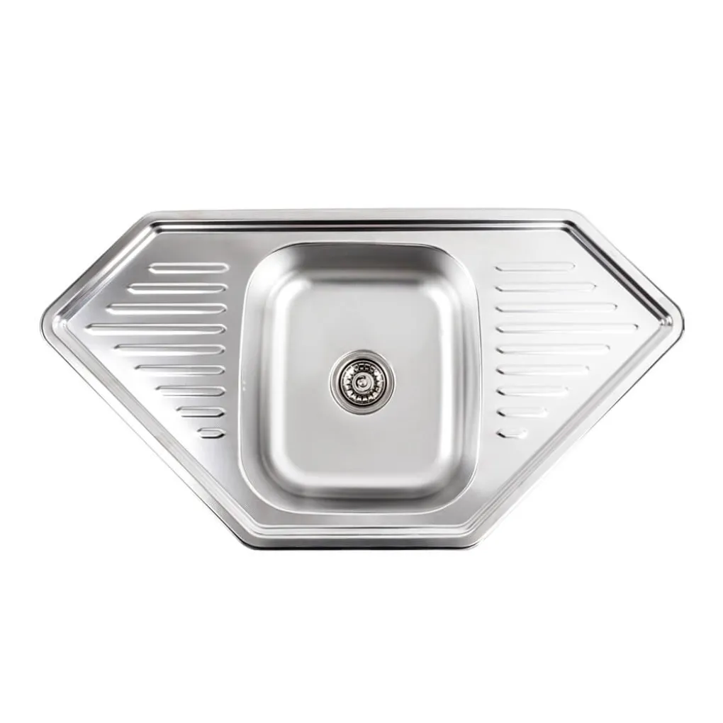 Кухонная мойка из нержавеющей стали Platinum 9550В Декор, 0,8/180 мм- Фото 1