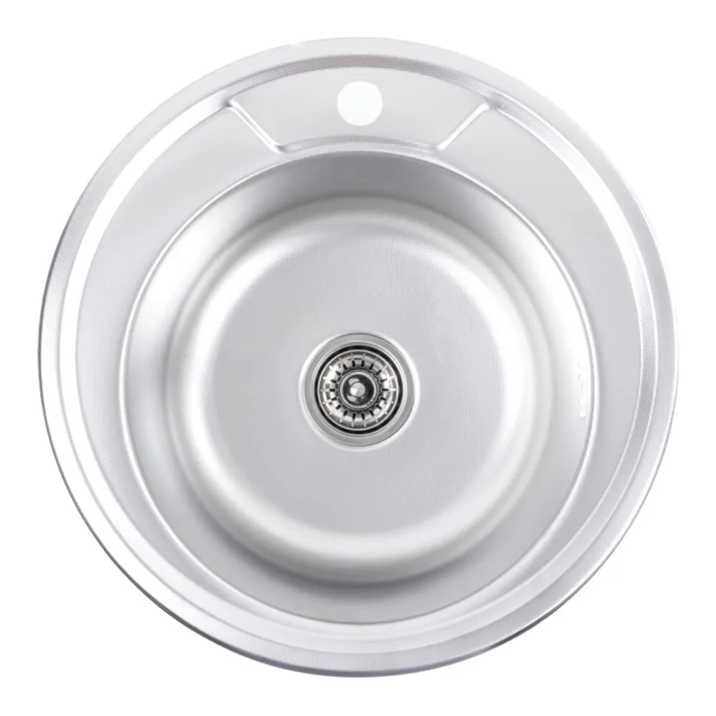 Кухонна мийка з нержавіючої сталі Platinum Декор 490, 0,8/180 мм- Фото 1