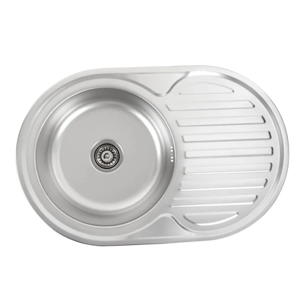 Кухонна мийка з нержавіючої сталі Platinum Декор 7750, 0,6/170 мм- Фото 1
