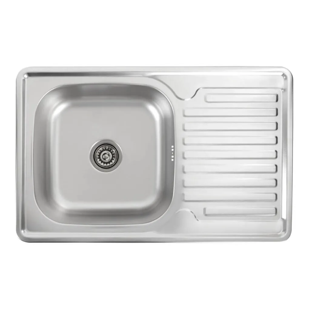 Кухонная мойка из нержавеющей стали Platinum Декор 7850, 0,8/180 мм- Фото 1