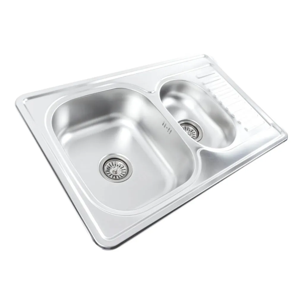Кухонна мийка з нержавіючої сталі Platinum Декор 7850D (0,8/180 мм)- Фото 2