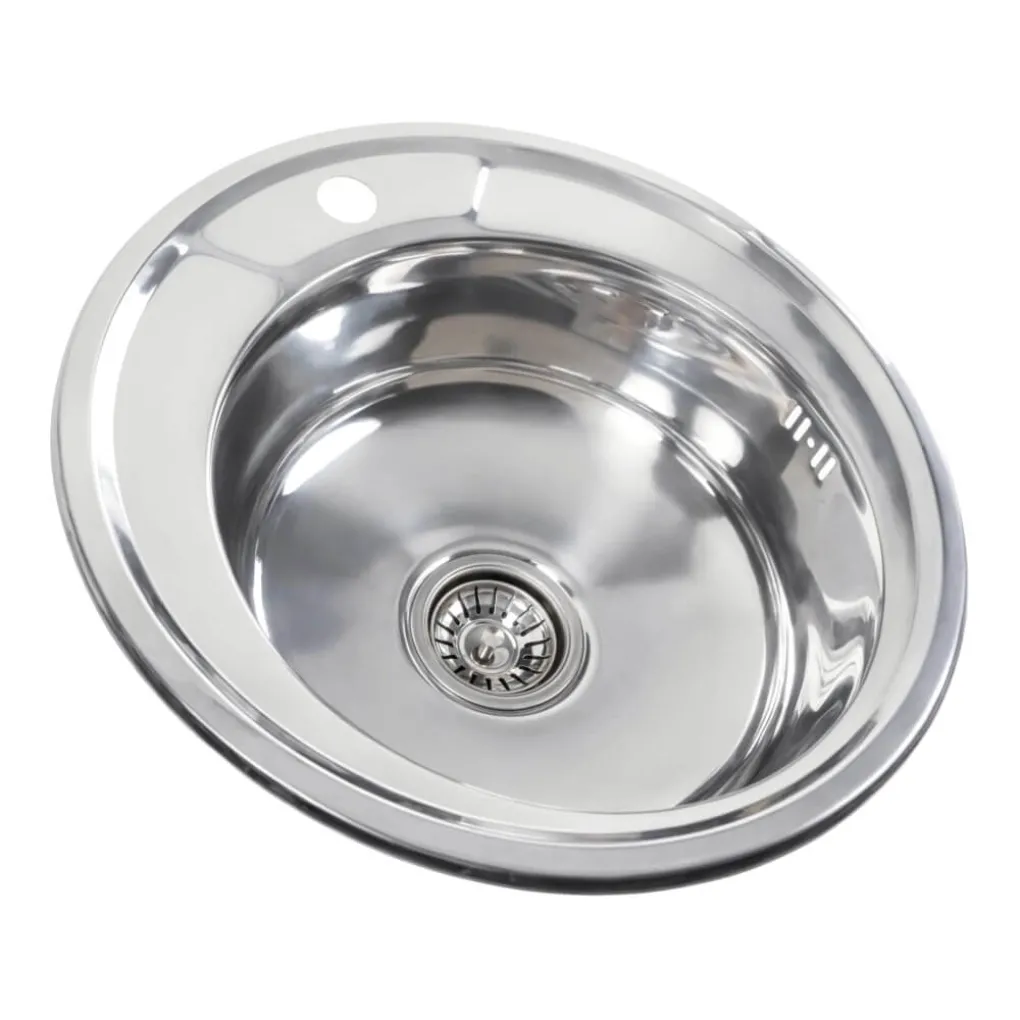 Кухонна мийка з нержавіючої сталі Platinum Поліровка 490, 0,6/170 мм- Фото 2