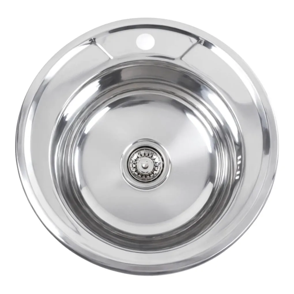 Кухонна мийка з нержавіючої сталі Platinum Поліровка 490, 0,6/170 мм- Фото 1