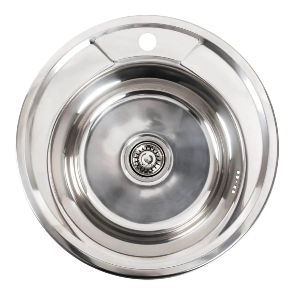 Кухонна мийка з нержавіючої сталі Platinum Поліровка 490, 0,8/180 мм- Фото 1