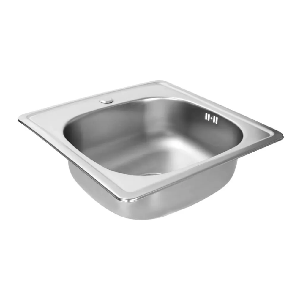 Кухонна мийка з нержавіючої сталі Platinum Сатин 4848, 0,6/170 мм- Фото 4