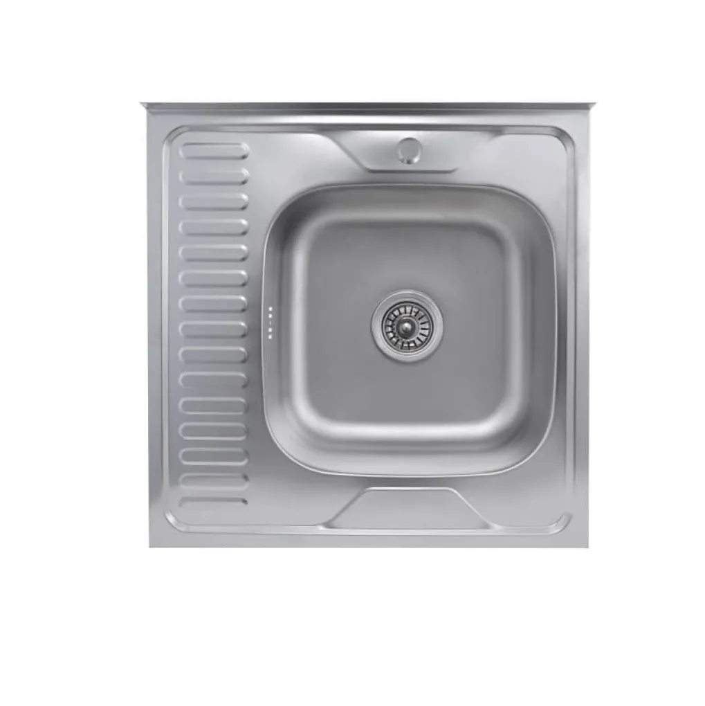 Кухонная мойка из нержавеющей стали Platinum Сатин 6060 R, 0,7/160 мм- Фото 2