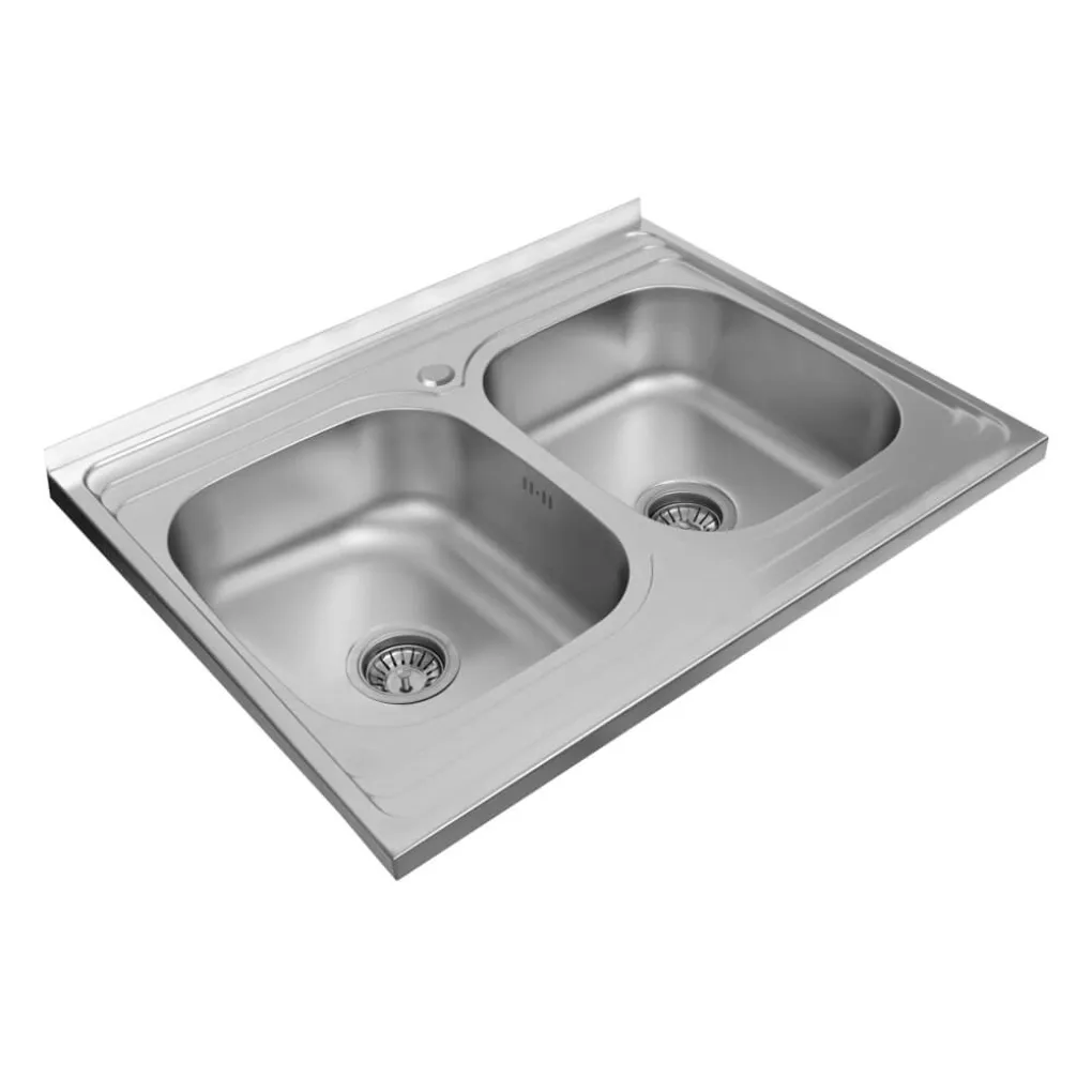 Кухонная мойка из нержавеющей стали Platinum Сатин 8060D, 0,7/180 мм- Фото 2