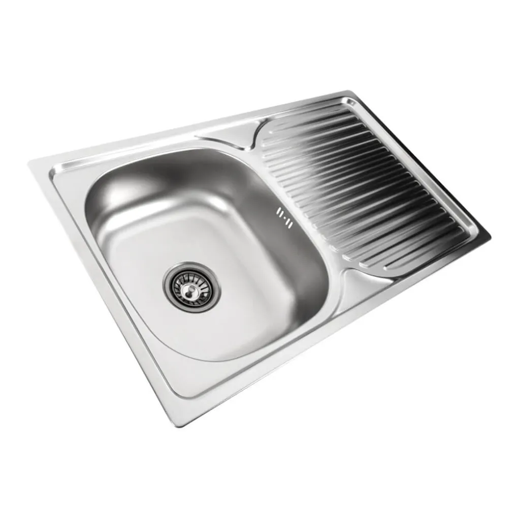 Кухонна мийка з нержавіючої сталі Platinum Декор 7848, 0,8/180 мм- Фото 2