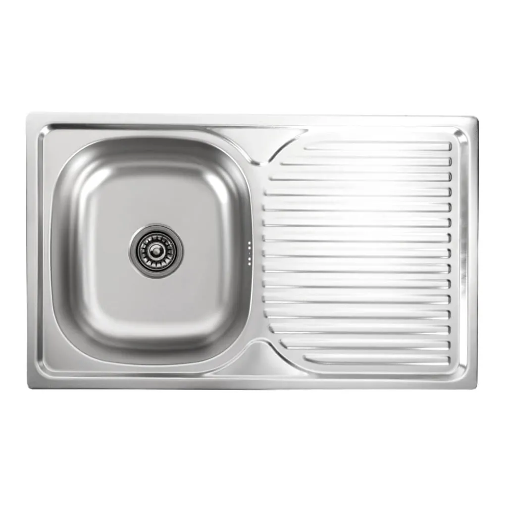 Кухонная мойка из нержавеющей стали Platinum Декор 7848, 0,8/180 мм- Фото 1
