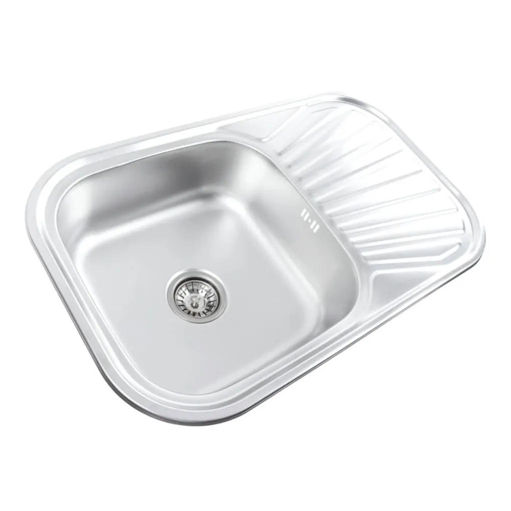 Кухонна мийка з нержавіючої сталі закруглена Platinum Декор 7848, 0,8/180 мм- Фото 2