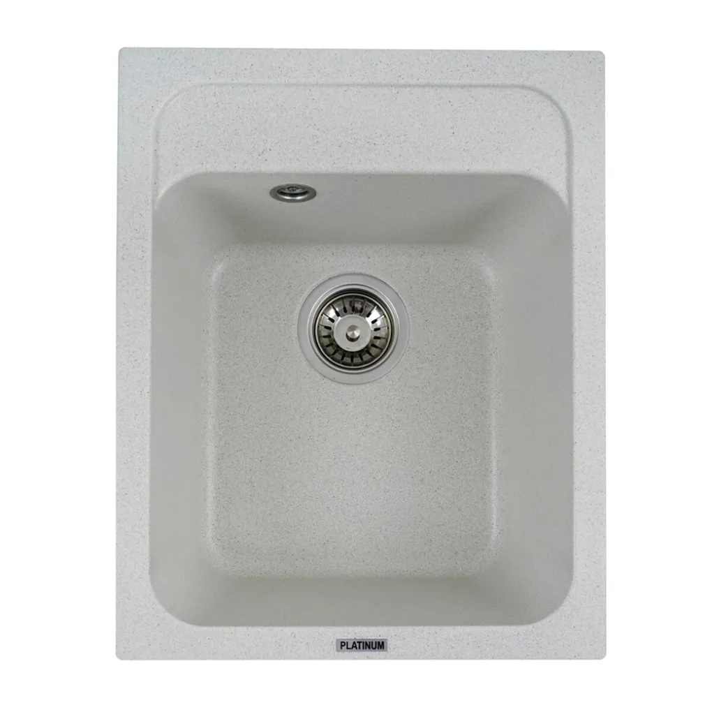Мийка кухонна Platinum 4050 KORRADO граніт, білий в крапку- Фото 1