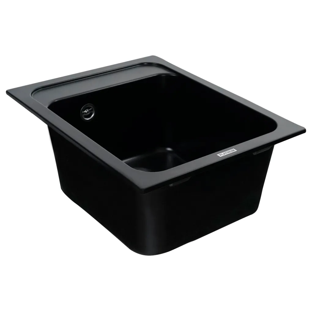 Мийка кухонна Platinum 4050 KORRADO граніт, чорний- Фото 3