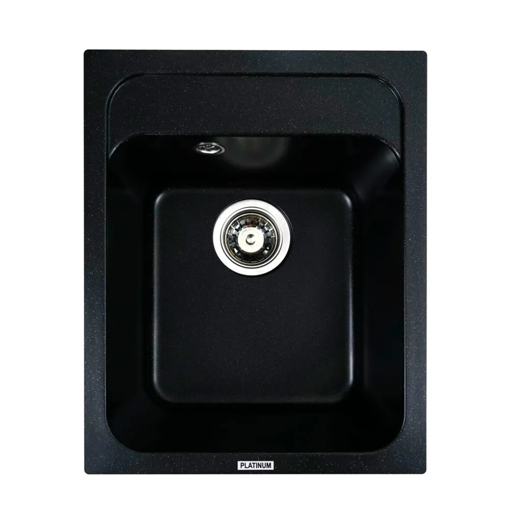 Мийка кухонна Platinum 4050 KORRADO граніт, чорний металік- Фото 1