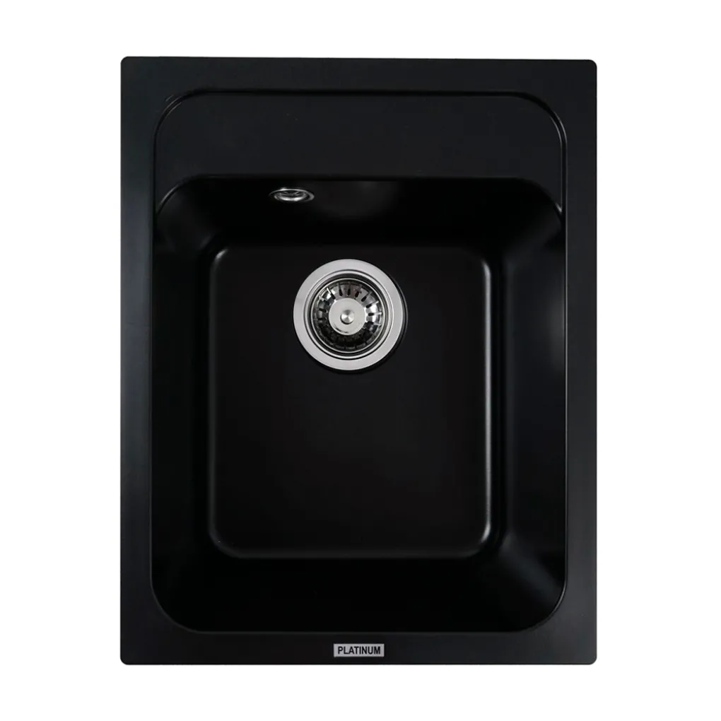 Мийка кухонна Platinum 4050 KORRADO граніт, чорний- Фото 1