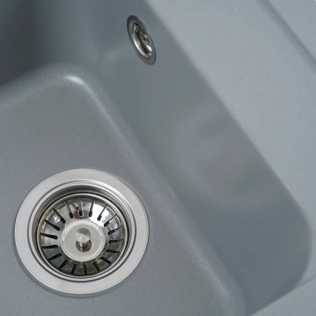 Мийка кухонна Platinum 4050 KORRADO граніт, сірий металік- Фото 4