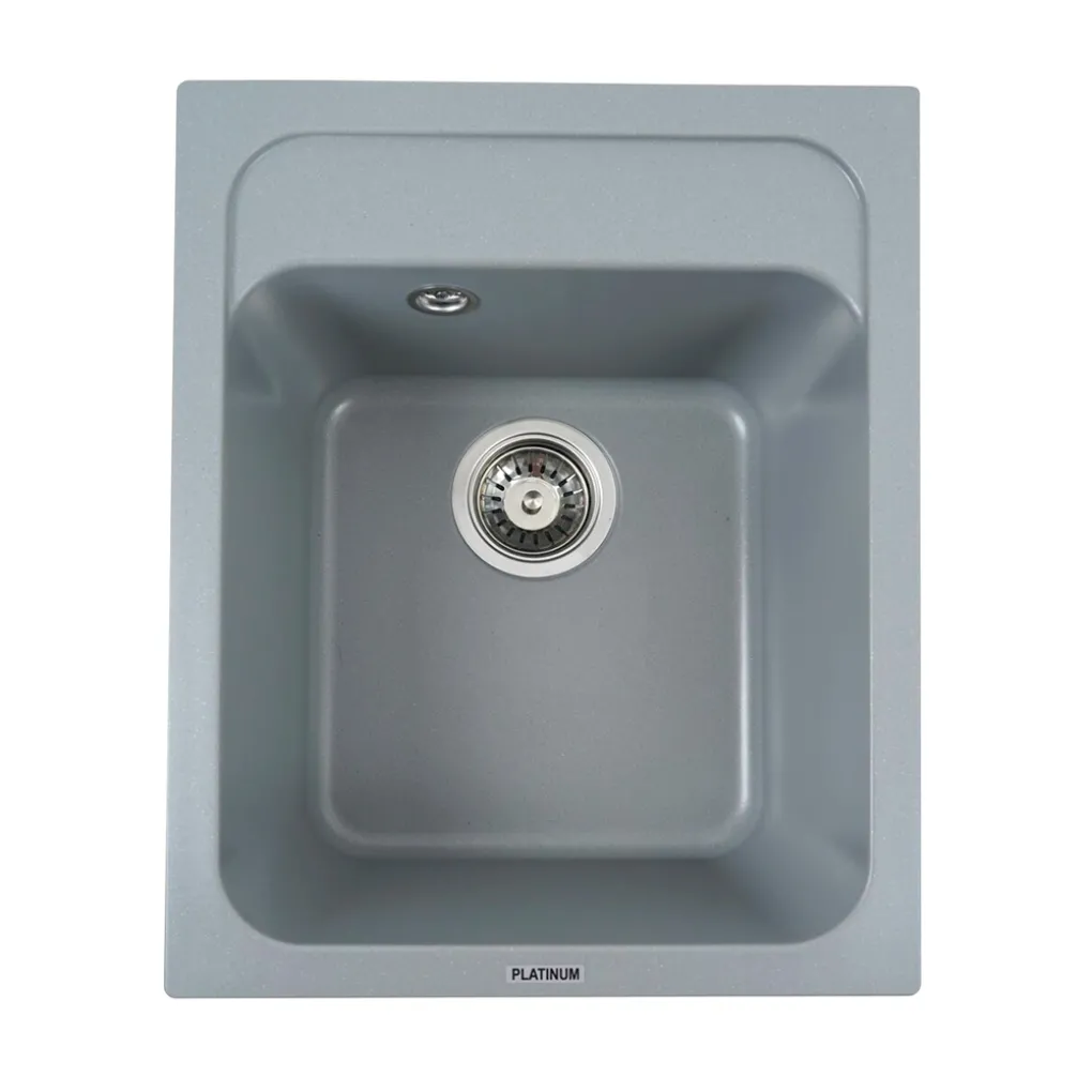 Мийка кухонна Platinum 4050 KORRADO граніт, сірий металік- Фото 1