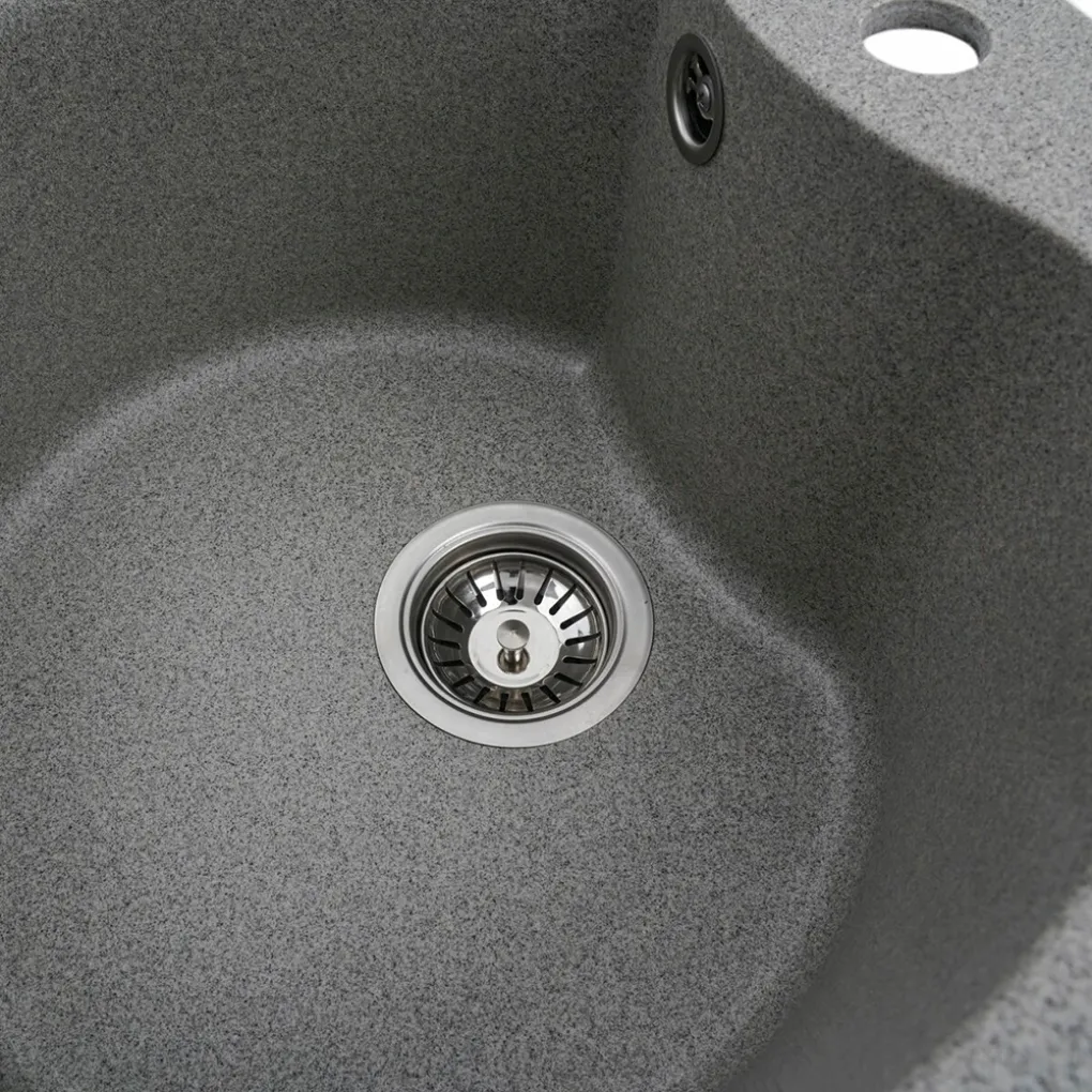 Мийка кухонна Platinum 480 TURAS граніт, сірий- Фото 4