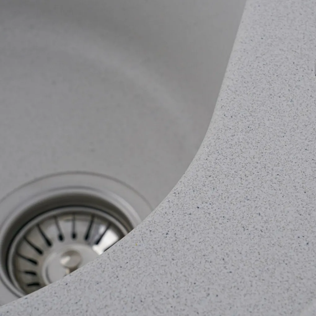 Мийка кухонна Platinum 510 LUNA граніт, білий в крапку- Фото 4