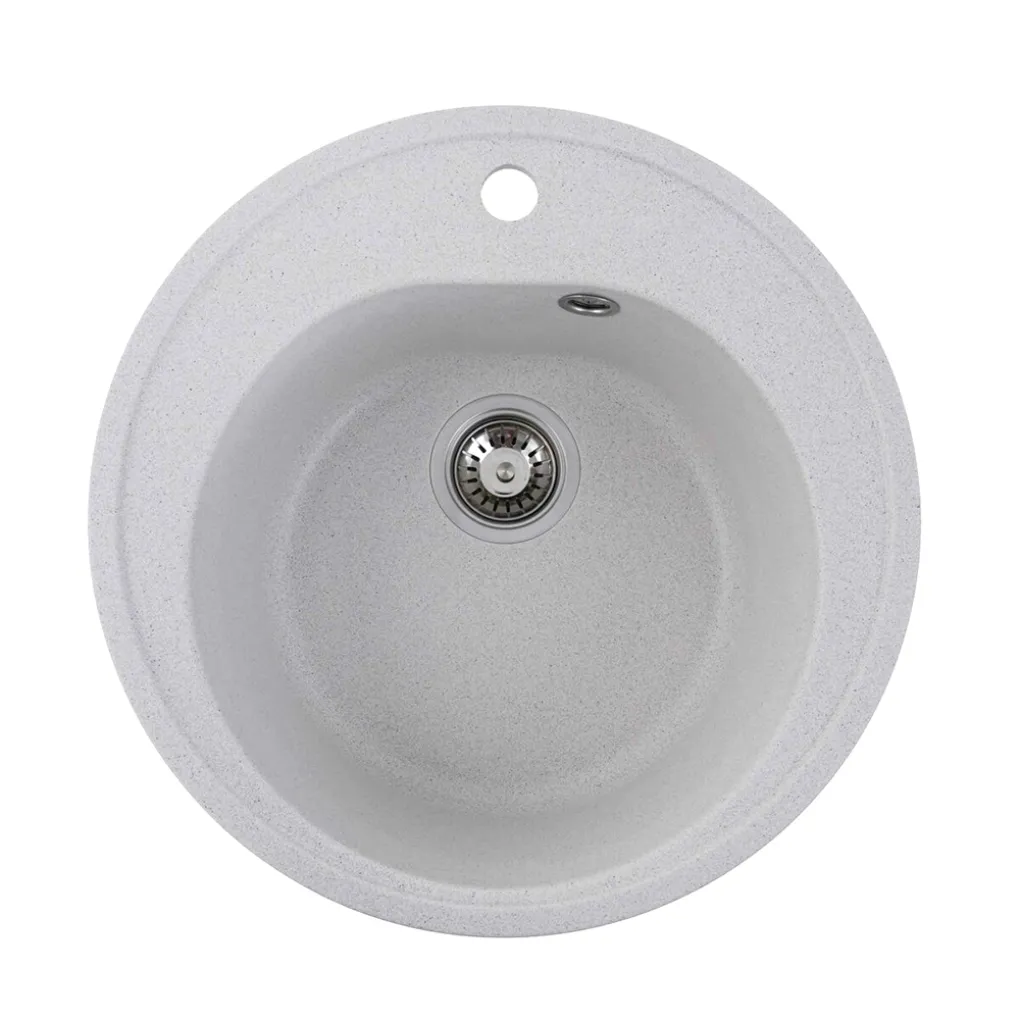 Мийка кухонна Platinum 510 LUNA граніт, білий в крапку- Фото 1