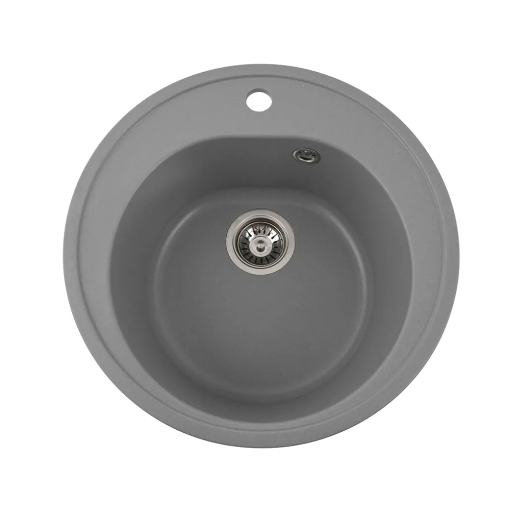 Мийка кухонна Platinum 510 LUNA граніт, сірий металік- Фото 1