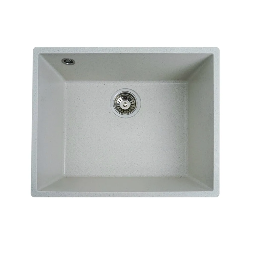 Мийка кухонна Platinum 5444 OASIS граніт, білий в крапку- Фото 1