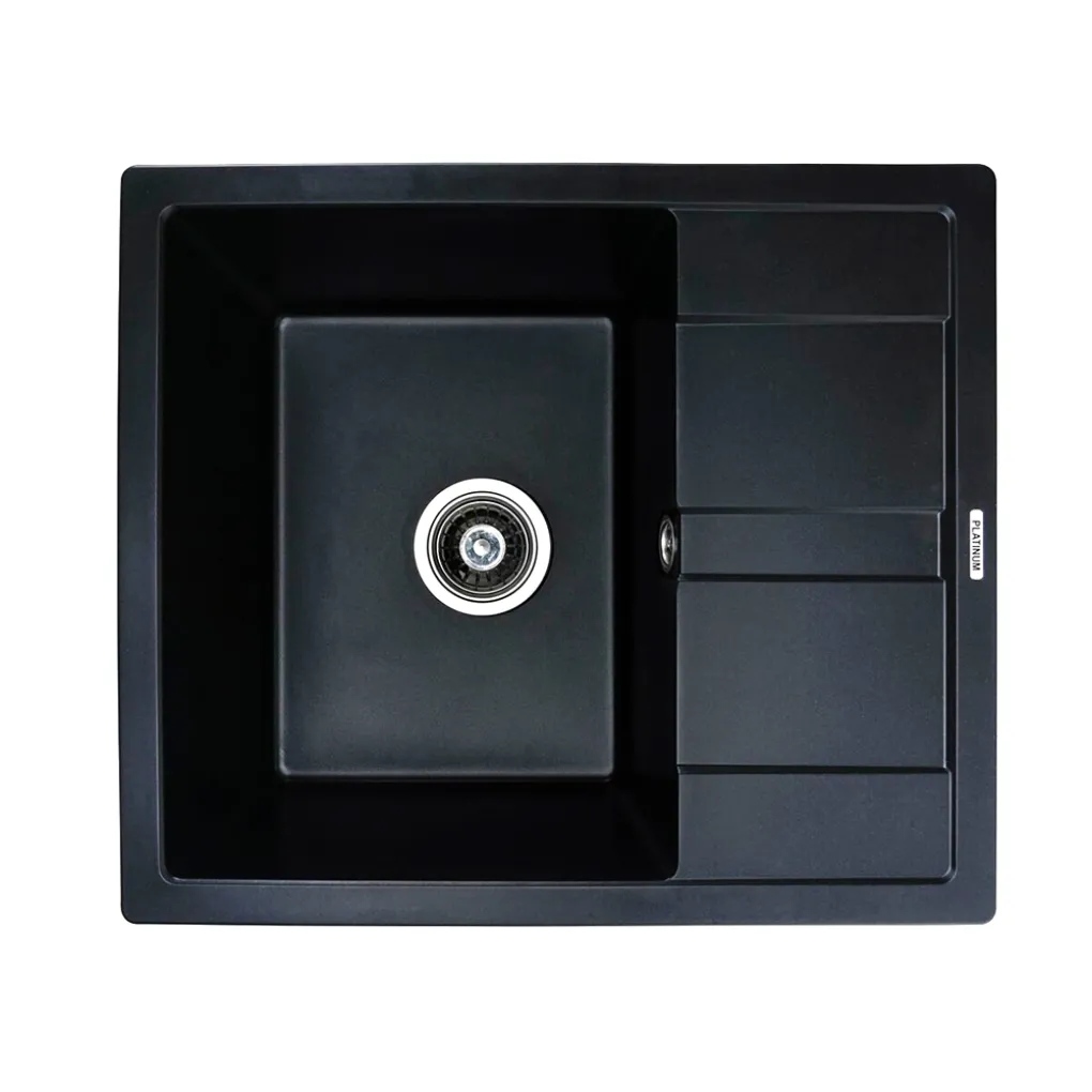 Мийка кухонна Platinum 5851 ARIA граніт, чорний- Фото 1