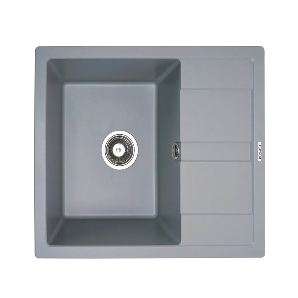Мийка кухонна Platinum 5851 ARIA граніт, сірий металік- Фото 1