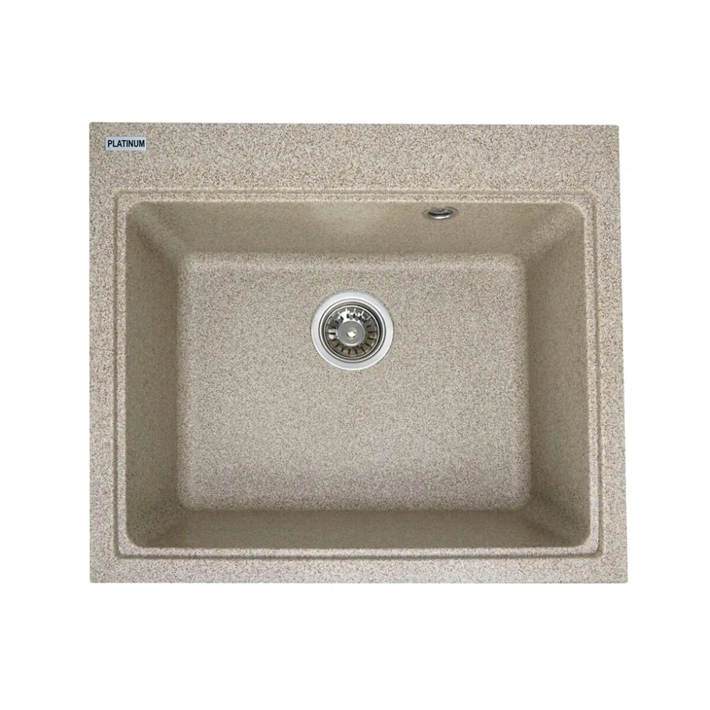 Мийка кухонна Platinum 5852 VESTA граніт, карамель- Фото 1