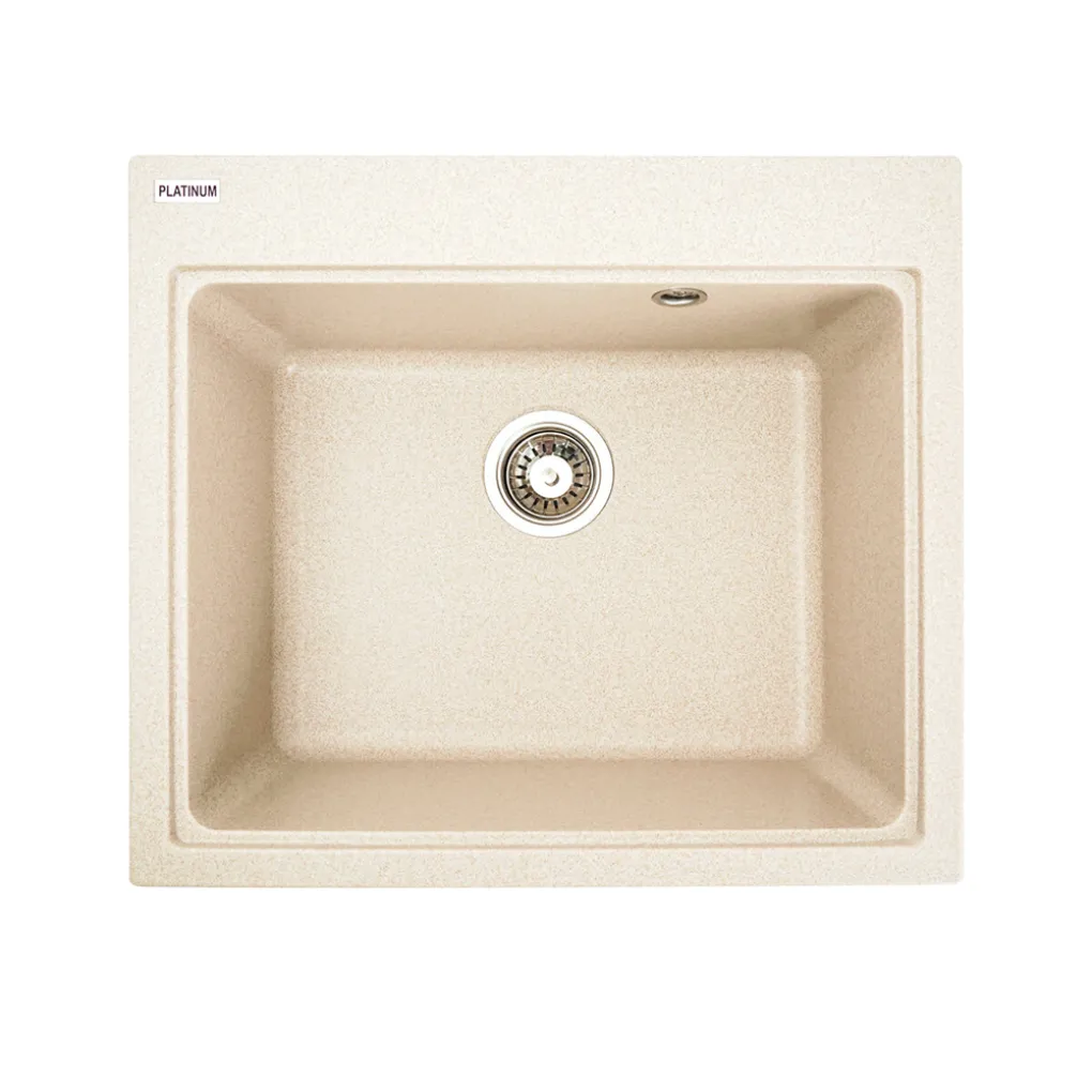 Мийка кухонна Platinum 5852 VESTA граніт, сафарі- Фото 1