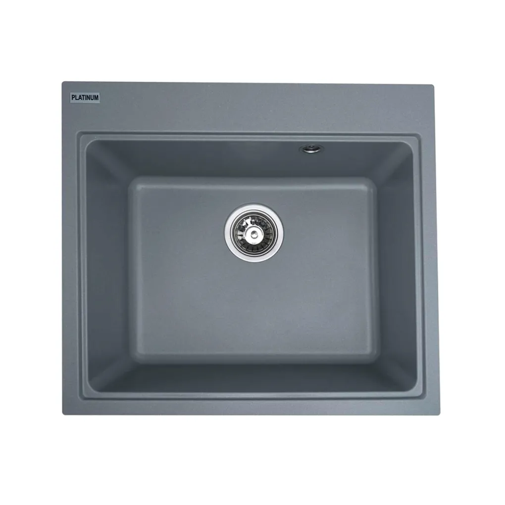 Мийка кухонна Platinum 5852 VESTA граніт, сірий металік- Фото 1