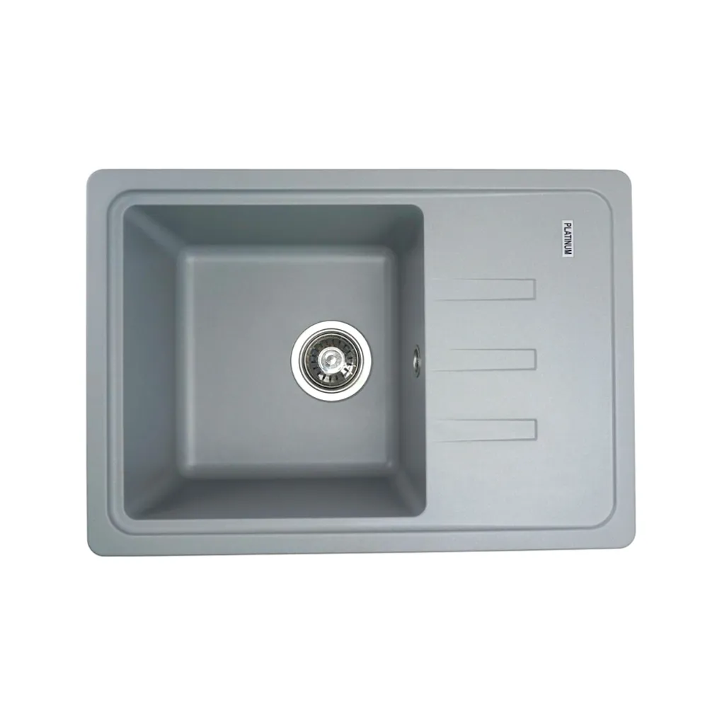 Мийка кухонна Platinum 6243 LIANA граніт, сірий металік- Фото 1