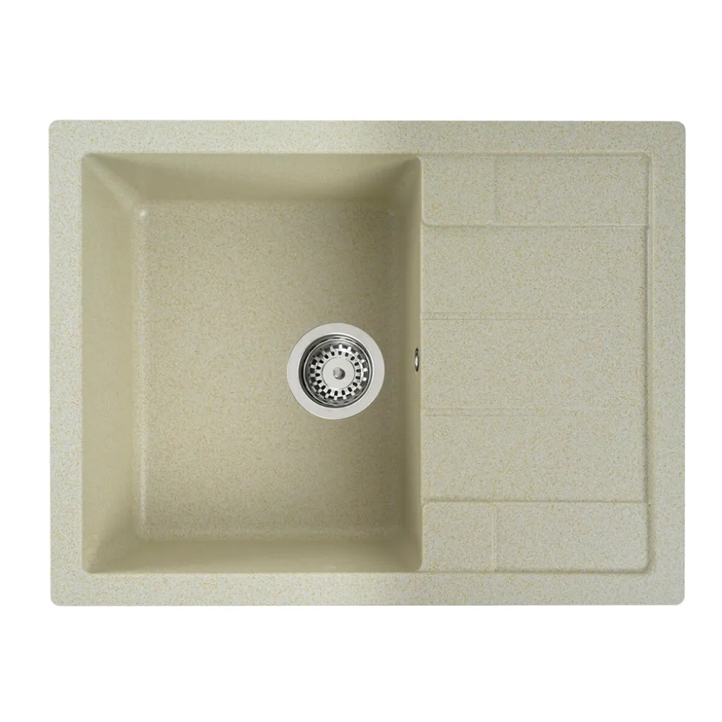 Мийка кухонна Platinum 6550 INTENSO граніт, пісочний- Фото 1