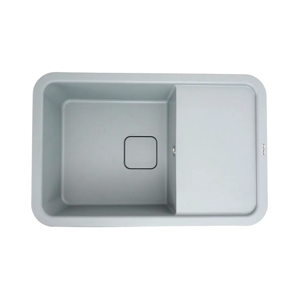 Мийка кухонна Platinum 7850 CUBE граніт, сірий металік- Фото 1