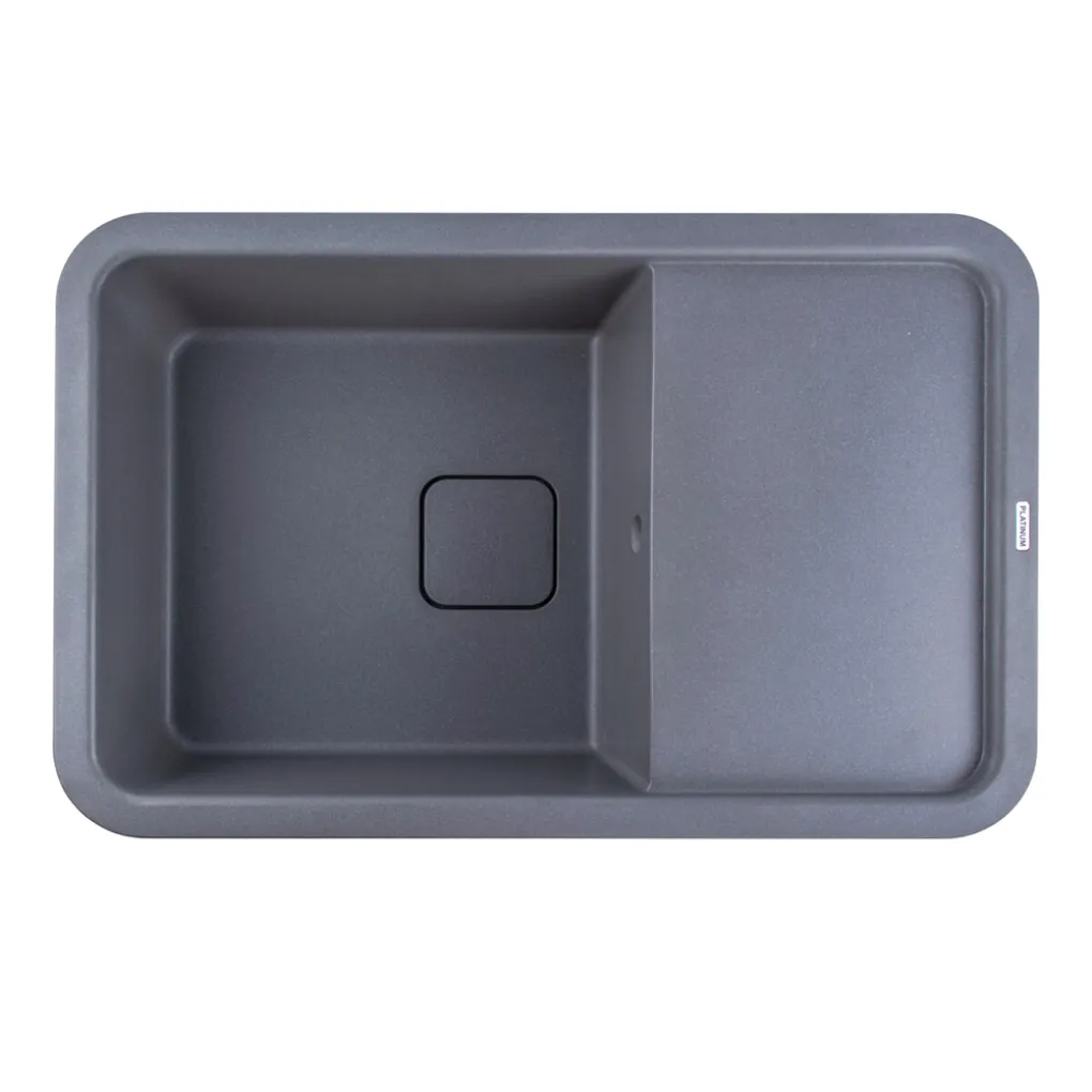 Мийка кухонна Platinum 7850 CUBE граніт, сірий мусон- Фото 1