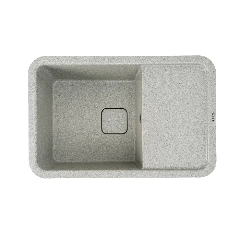 Мойка кухонная Platinum 7850 CUBE гранит, серый- Фото 1
