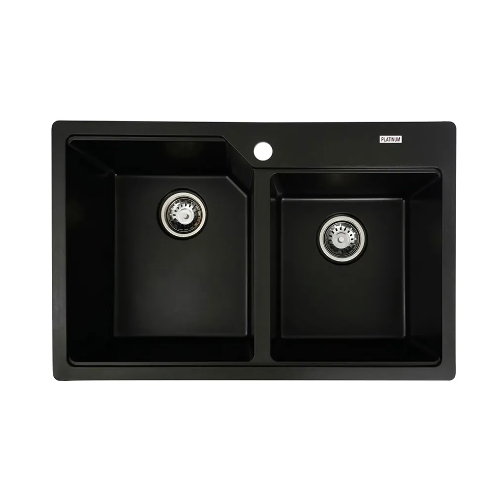 Мийка кухонна Platinum 7850 HARMONY граніт, чорний- Фото 1