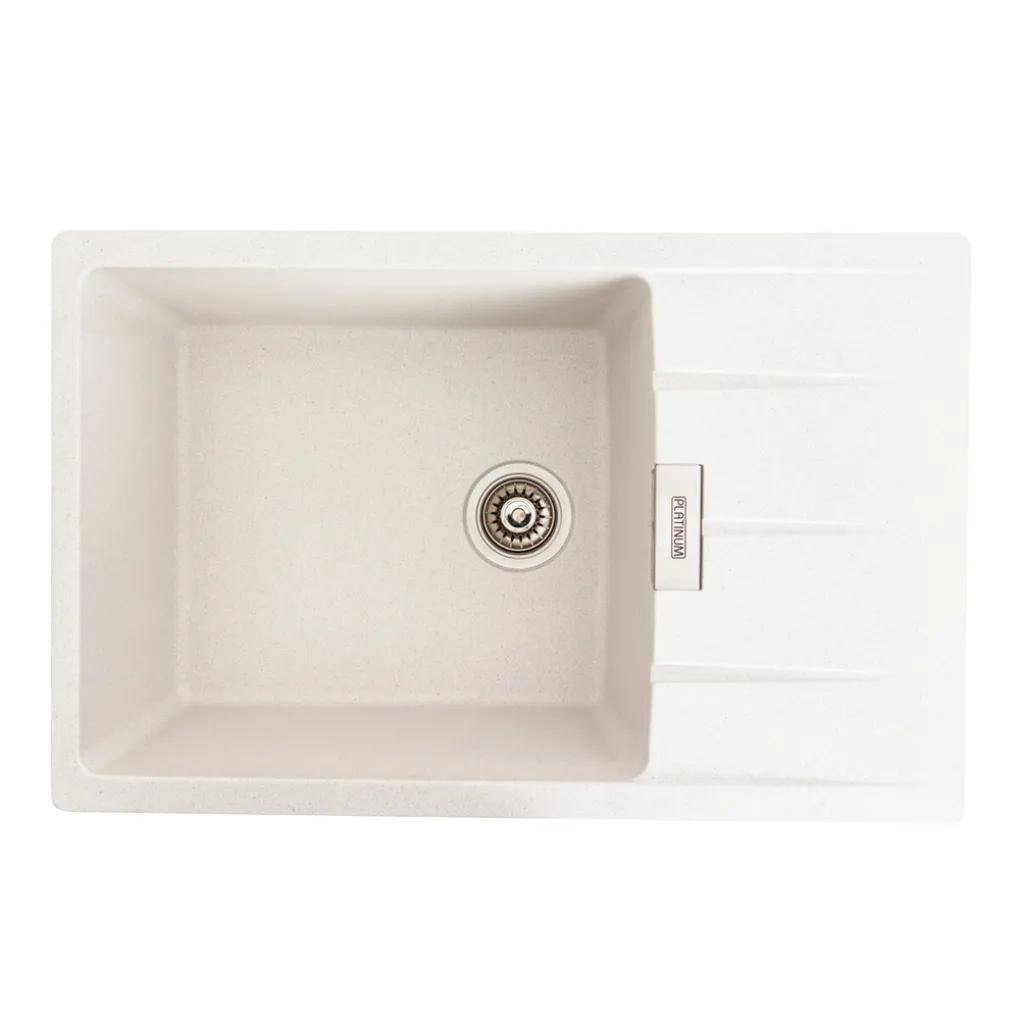 Мийка кухонна Platinum 7850 ROMA граніт, білий в крапку- Фото 1