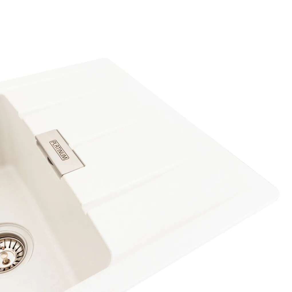 Мийка кухонна Platinum 7850 ROMA граніт, білосніжний- Фото 3