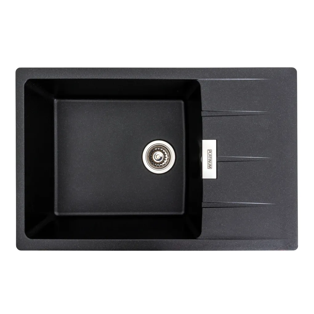 Мийка кухонна Platinum 7850 ROMA граніт, чорний металік- Фото 1