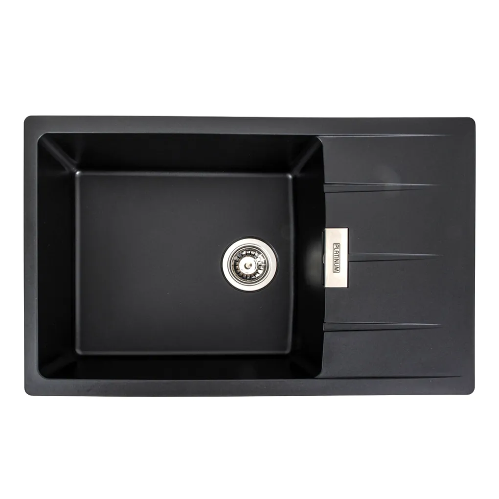 Мийка кухонна Platinum 7850 ROMA граніт, чорний- Фото 1