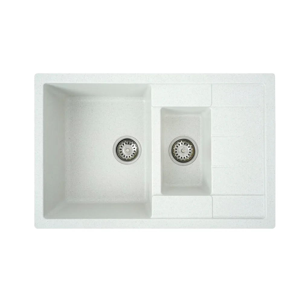 Мойка кухонная Platinum 7850W TOSKANA гранит, белый в точку- Фото 1