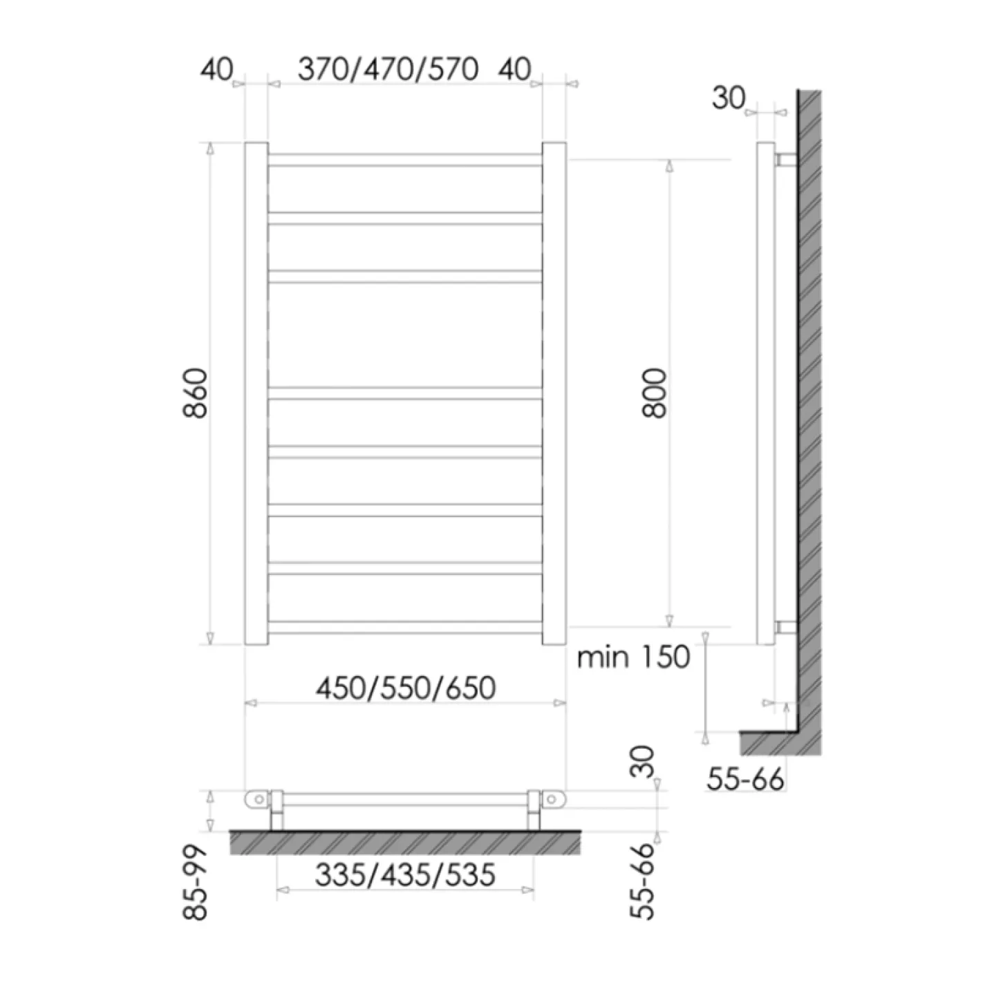 Электрический полотенцесушитель сухого типа Polywarm ER8/45 Sensor Wi-Fi 860x450 - Фото 1