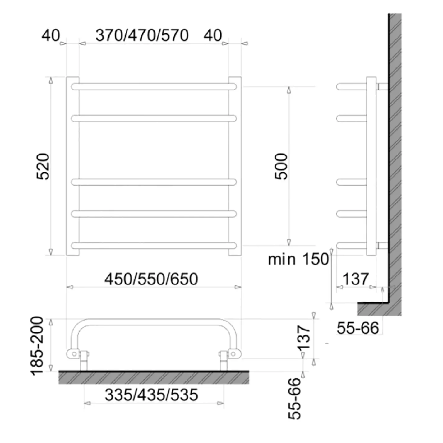 Электрический полотенцесушитель сухого типа Polywarm EU5/45 Sensor Wi-Fi 510x450 - Фото 1